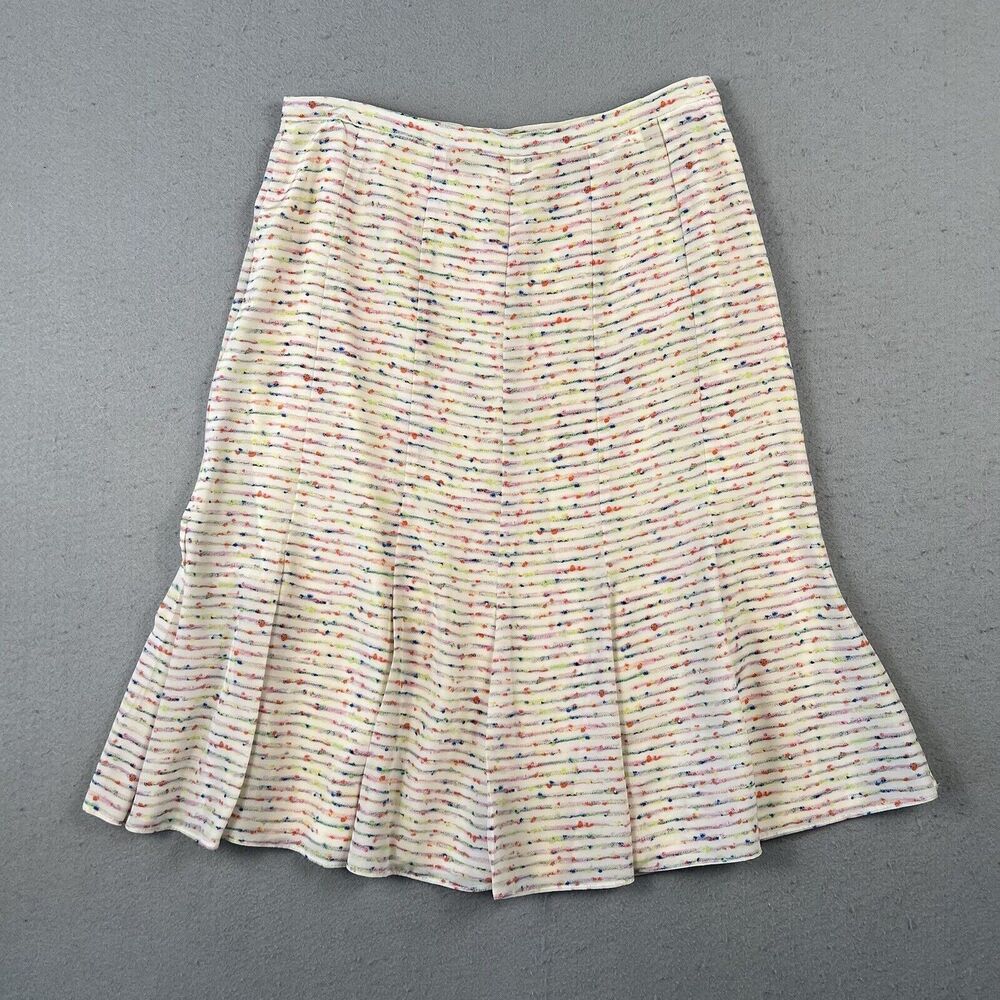 Worldly Things By Espressione Moda Silk Tulip Skirt Women’s 42 Multicolor Stripe